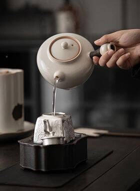 日式陶瓷tssc0009手罐罐茶壶炭炉茶壶小火炉复古绘煮茶炉围炉泡煮