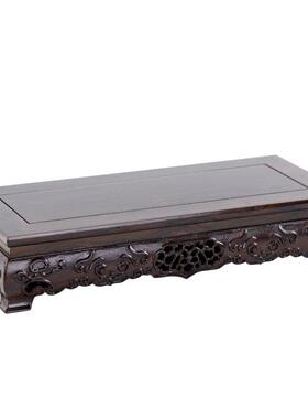 黑头枝木长方形底F76JS5ST座工盆艺品摆件木托实瓶木花花奇石木雕