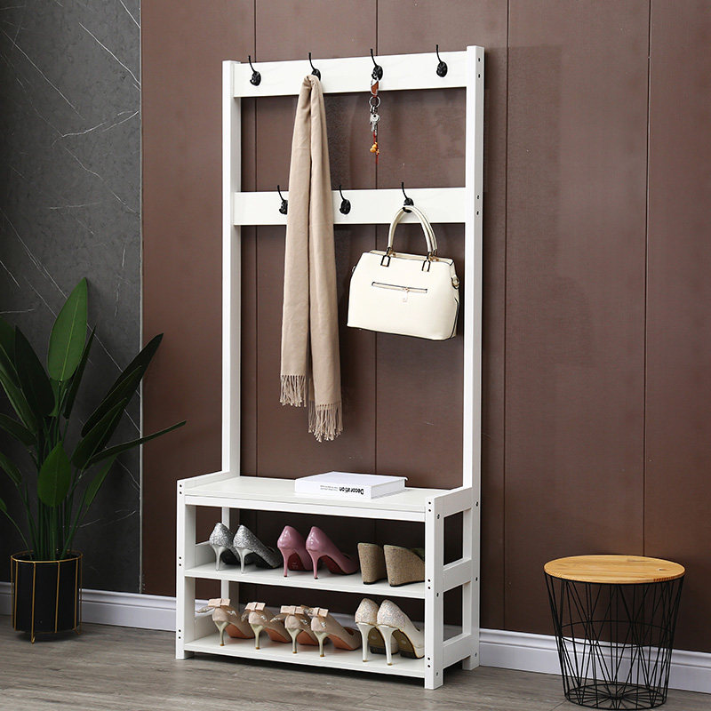 门口衣帽架换鞋凳一体组合实木客厅挂衣架落地简约现代玄关包帽架,住宅家具,衣帽架,淘宝优惠券,粉丝福利购,淘宝优惠卷