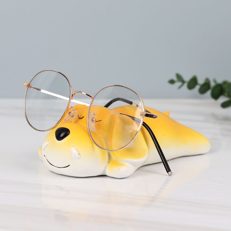 创意趴趴狗眼镜支架摆件眼镜店装饰道具展示架桌面眼镜收纳摆放架