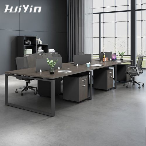 汇寅办公桌椅组合简约现代办公家具2/4/6人职员桌办公室屏风工位