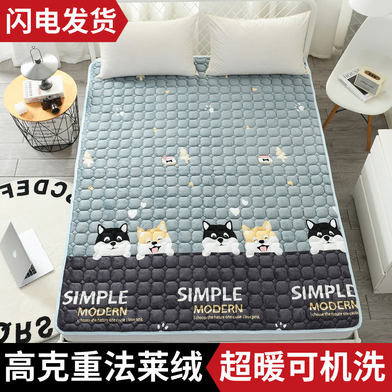 法兰绒床垫褥子软垫家用卧室铺床毯床褥垫被宿舍学生单人毛毯冬季