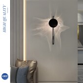 新款 设计师极简床头壁灯客厅背景墙波纹玄关卧室过道艺术墙壁挂灯