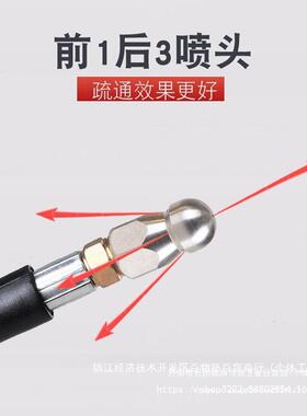 喷高压下水道套件M22-1/4水老鼠疏通软管地器鼠头套MDC件塑老胶