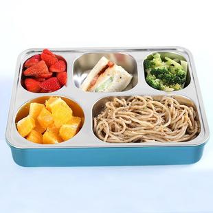 唐宗旗诺下派304不锈钢饭量盒餐盒5分FDI筷格1.3L大容便当盒可加