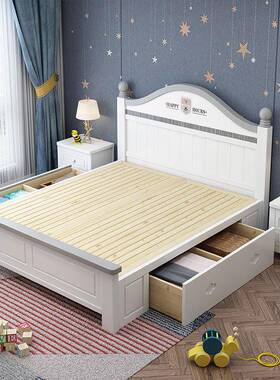 床实木床ZPE1.单户2,米女孩公主人现代简约轻奢1.5米小型男孩儿童