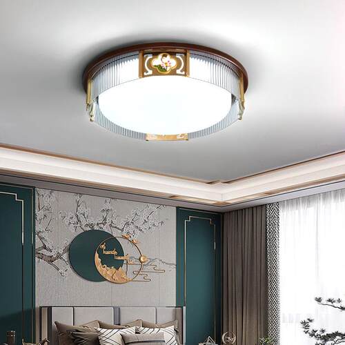 室新中式吸顶灯客灯复古主卧国灯中风938厅轻奢大气实木led大厅灯