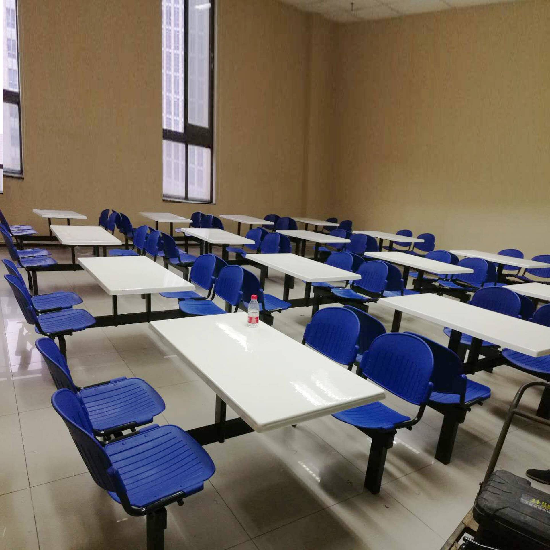 贺佳销四人位连体餐全拆装食堂桌直快店桌椅不锈餐钢餐桌员工餐桌