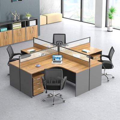 JEU办职员公桌四位电脑桌弯台办面办公室员工卡座人组合公桌