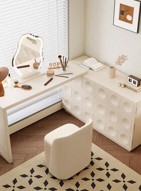 轻法式奢实木梳台现妆代简约室化妆桌斗柜卧一VYS体伸缩妆台转角