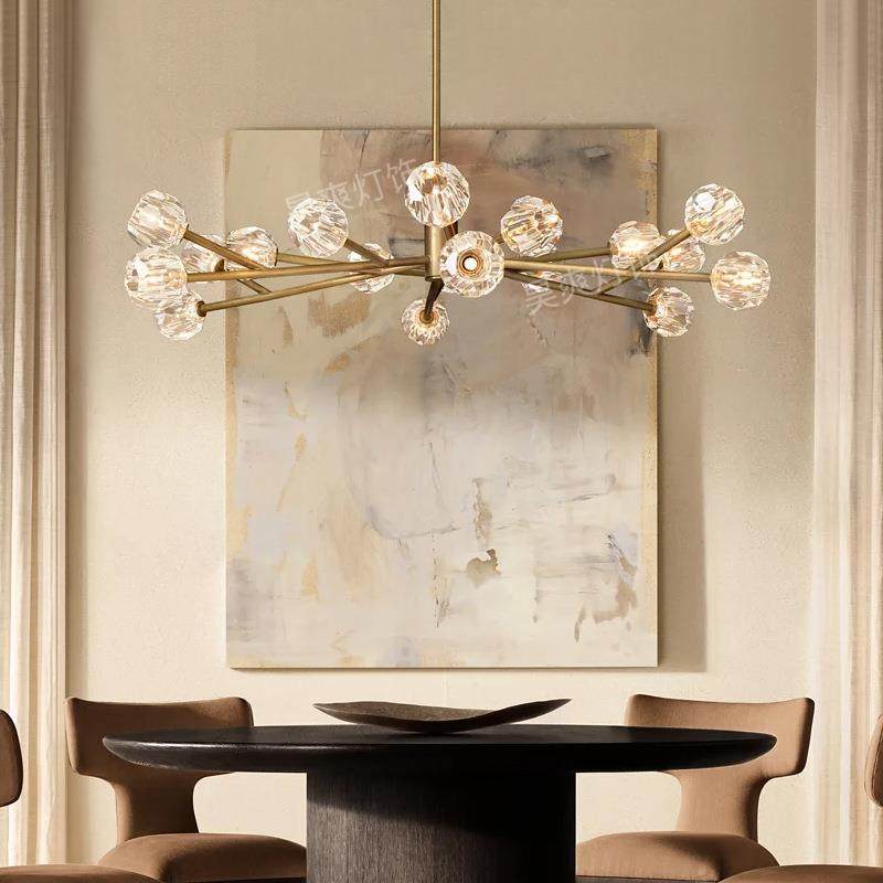 出简口北美HR计师别墅客厅大设吊灯987轻奢高档美式约全铜水晶灯,家装灯饰光源,智能吊灯,淘宝优惠券,粉丝福利购,淘宝优惠卷