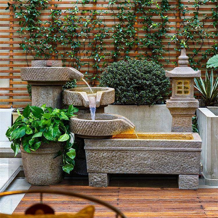 庭院石流磨749高山水喷泉摆件顶楼阳台花园装饰鱼池景山假造观循