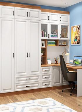 现代转衣柜卧书桌一体角组合电脑桌儿童室柜带学习NVM桌简约书储