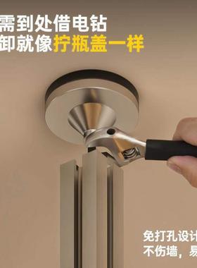 梦打免孔天立地洞洞板屏风铝型材光轴三落地隔断置物衣帽收PKF纳