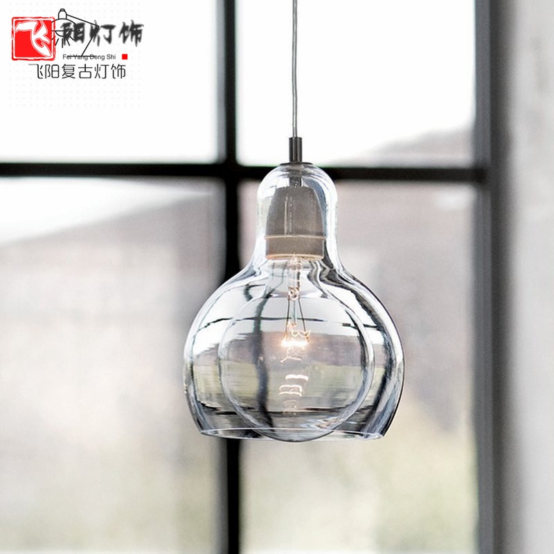 现代简约个性大灯泡吊灯创意餐客厅饭店吧台卧室单头玻璃葫芦吊灯