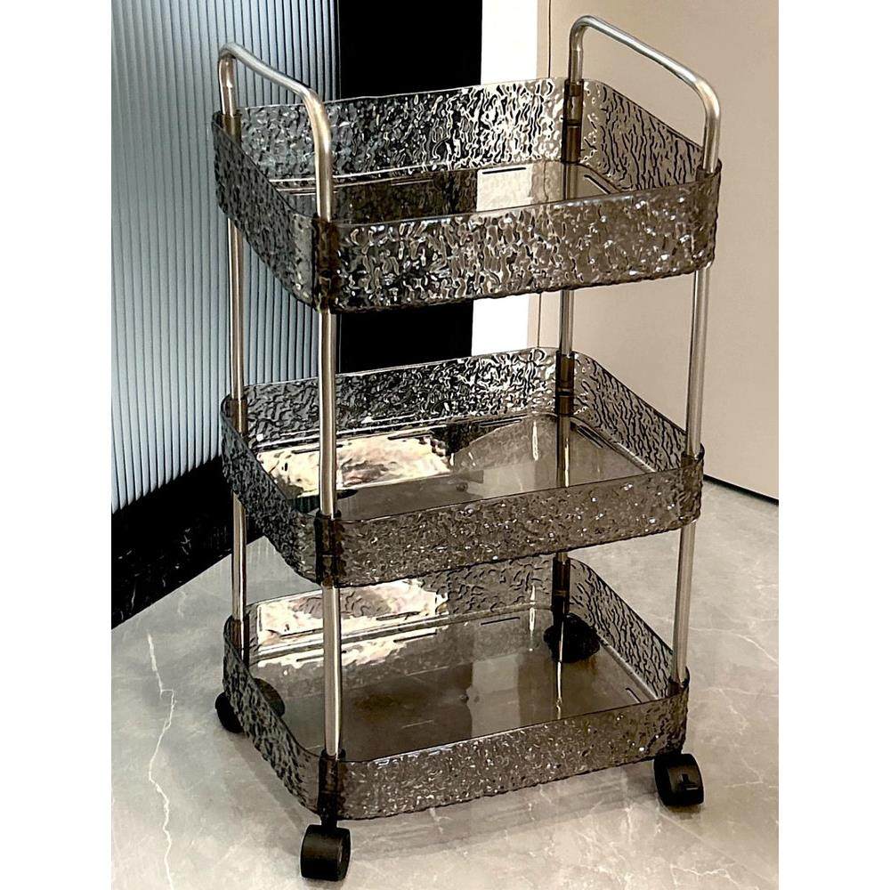 日式轻奢亚克力零食小推车置物架卫生间多层收纳架可移动厨房浴室,收纳整理,家用收纳手推车,淘宝优惠券,粉丝福利购,淘宝优惠卷