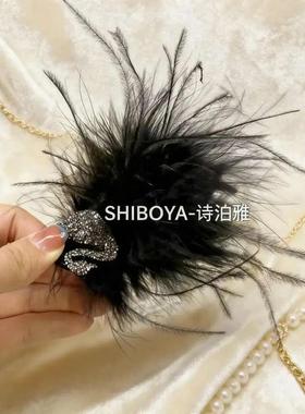 【下单立减50】新款小天鹅羽毛抓夹丸子头丸子头手工毛绒创意YP