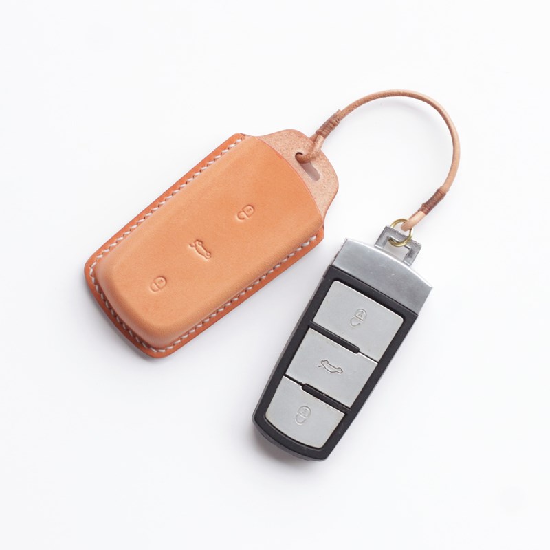 适用于大众经典迈腾B7 CC真皮钥匙包植鞣革纯手工极简钥匙套