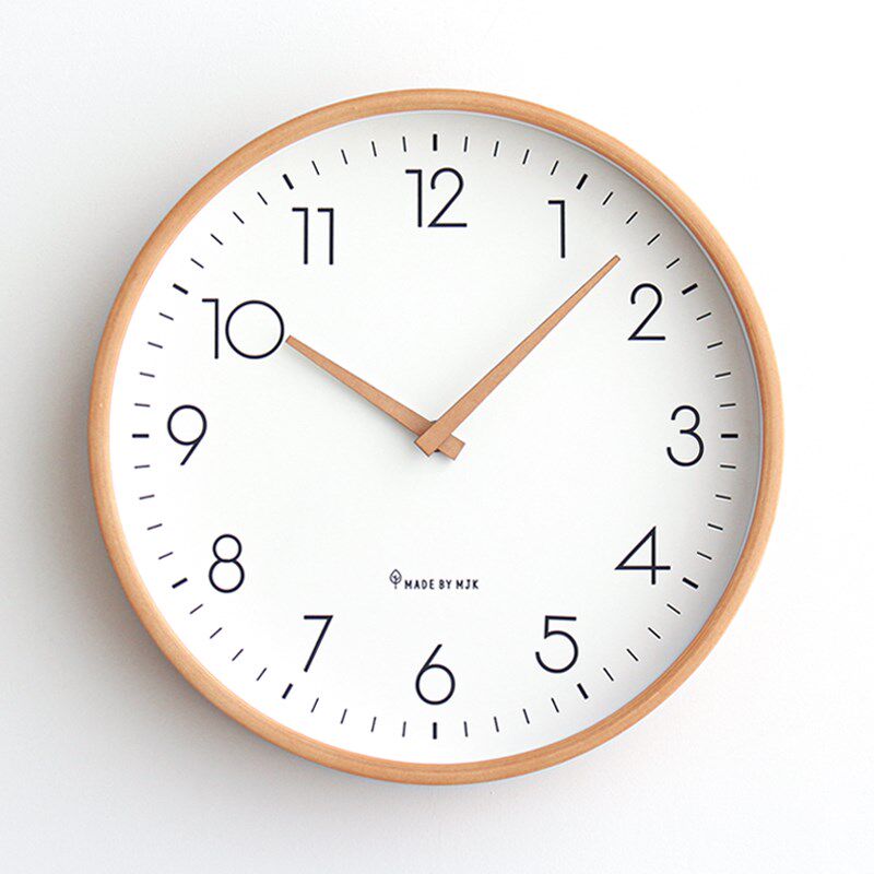 MJK钟表木挂钟客厅2024新款家用时尚静音简约现代壁钟时钟挂墙上