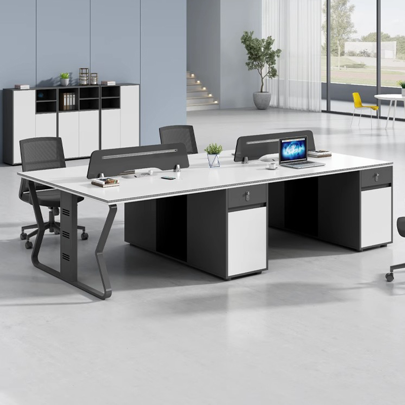 职员办公桌4/6人位简约现代屏风工位员工四人位电脑办公桌椅组合