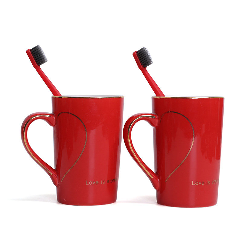 锦鲤新婚红色喜庆牙缸洗漱杯情侣陶瓷漱口杯可爱家用红色杯子定制,家庭/个人清洁工具,洗漱杯,淘宝优惠券,粉丝福利购,淘宝优惠卷