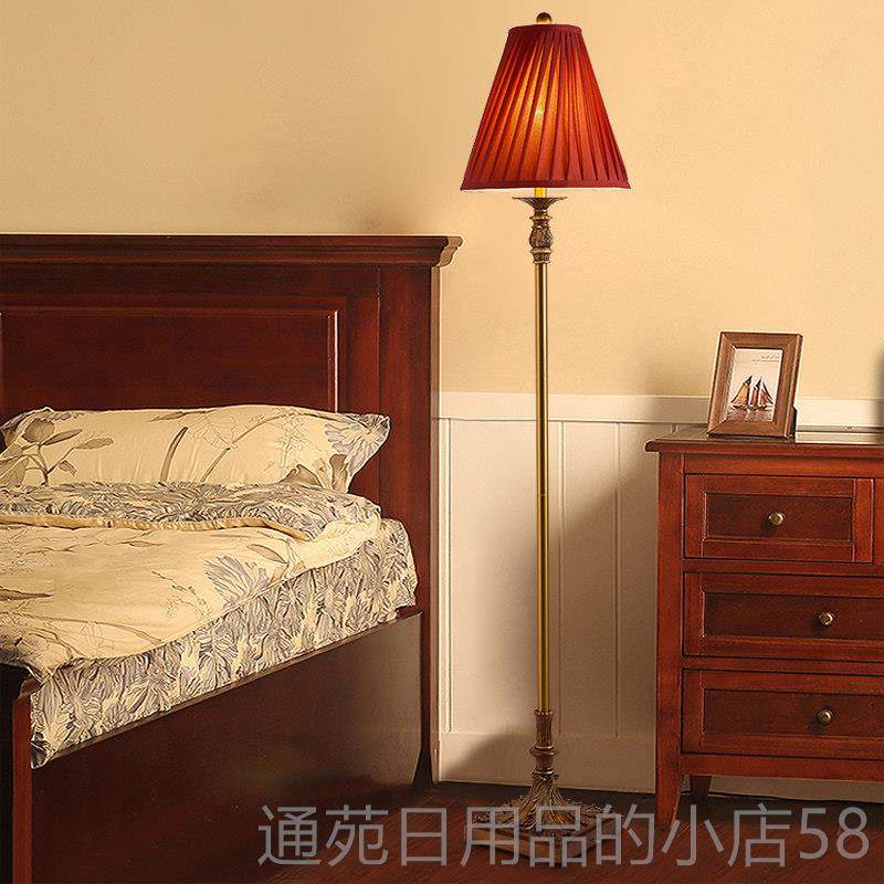 正品美复古地灯欧式卧室床头灯厅书房餐厅玄关沙台落灯酒客红式色