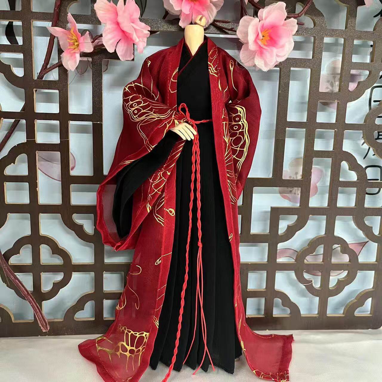 新款男款8分西西里往事杜宾古风武侠汉服男装换装玩具套装仅衣服