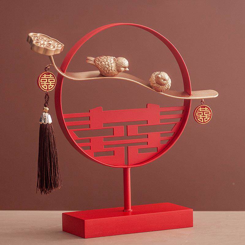 订婚件婚房布置装婚礼摆客厅立体饰喜字囍字专用婚庆品结婚0用大