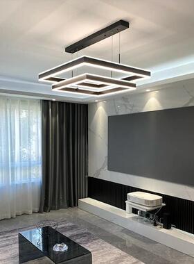 434餐网红厅吊灯方形轻奢后现代简约客大智气餐厅卧室厅灯能中山