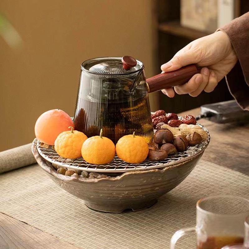 炉煮茶烤茶器电炉红薯家用泡陶茶日式茶具21JS1128套小装复古茶围