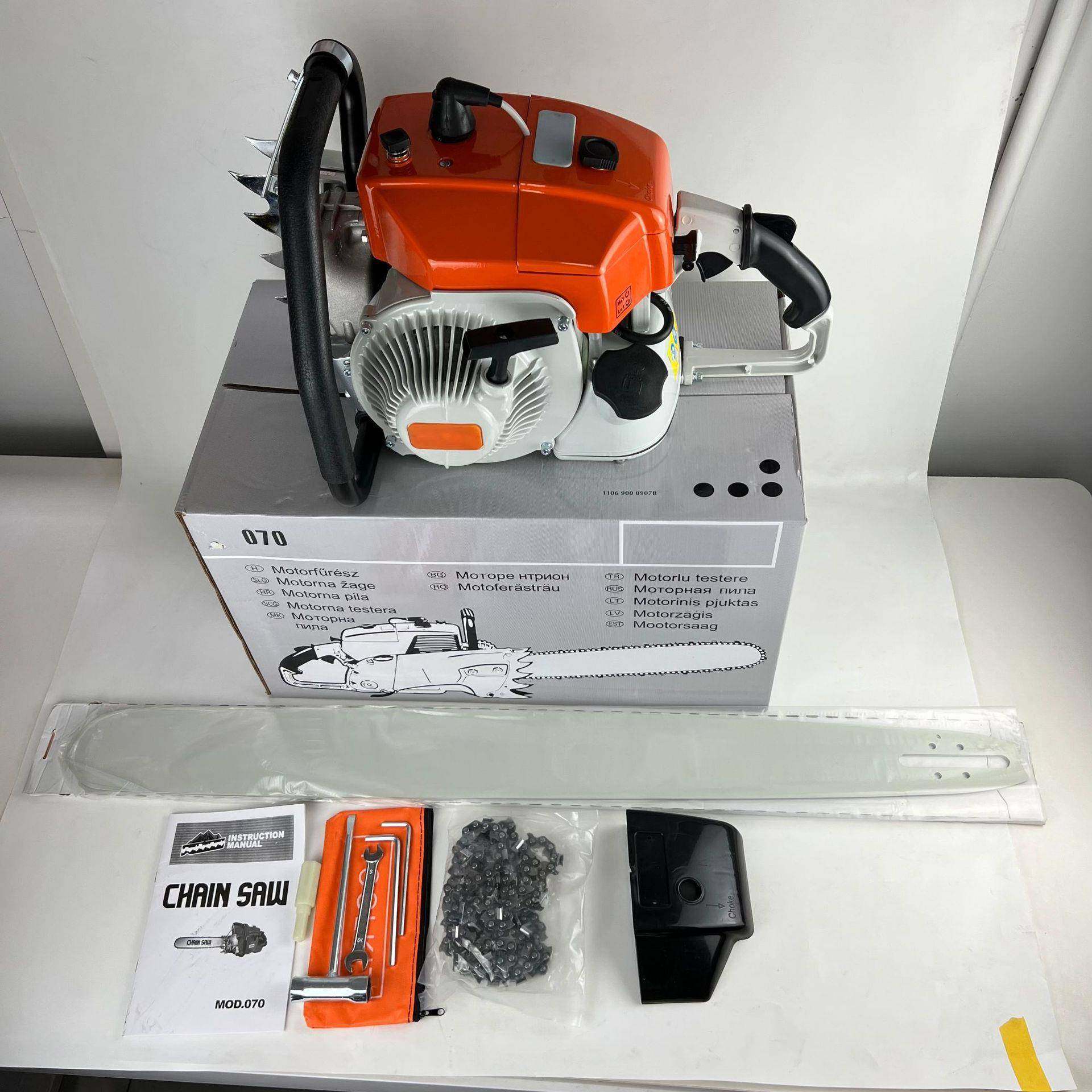 070070油锯式汽油链锯手持式105.7cc功率伐便携家用木锯园林工大