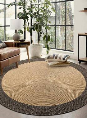 厚黄卧麻地毯客厅茶轻CUD几沙发毯手工编织现简约奢家用代室书房