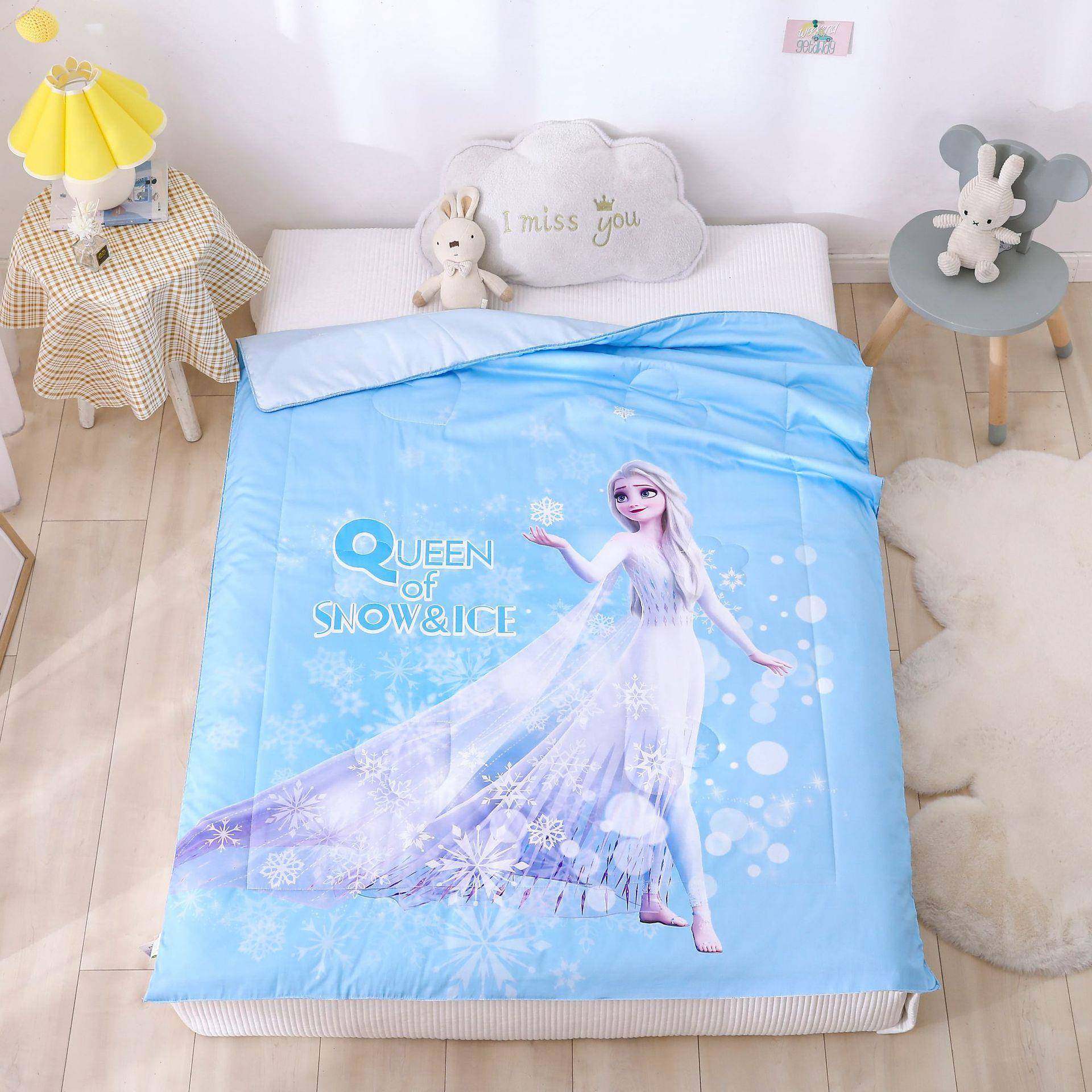 纯60贡支棉T531缎长绒棉数码印花儿童婴幼儿全棉气夏被空被