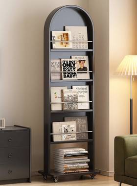 木杂身志书架落LVR地穿衣全镜子一体式中古物风可移动式收纳储柜