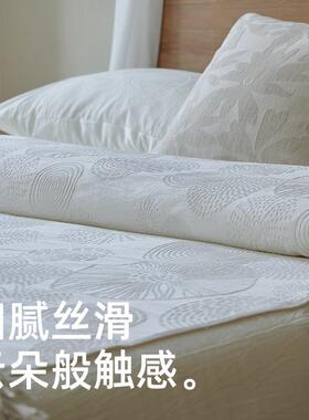 不染色睡丝棉四ZH001天件套日式白色凉感被床单1.8/2.0裸m夏套季