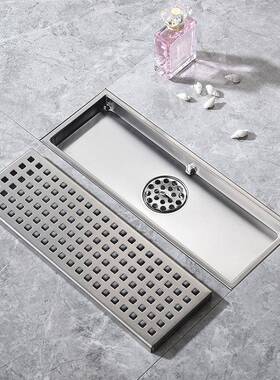 网黑色长方形地漏34格不锈钢防臭芯卫32227生间0防堵盖淋浴房室外