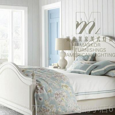 正品美式房葫陶瓷台灯MK同款乡卧村室北欧床头灯芦客厅书房样板设