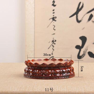 正品实整木雕观莲花底座佛像底座花瓶木盆奇景石工艺品音摆件底座