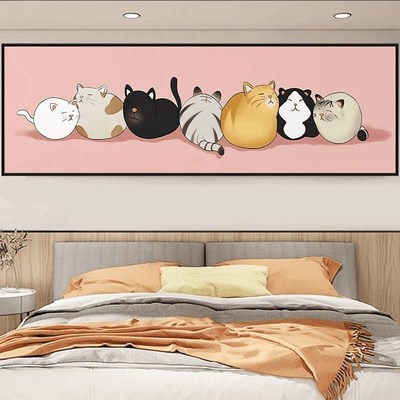 S1081-卧室床头装饰画卡通可爱挂画男孩女孩房间画猫咪40150