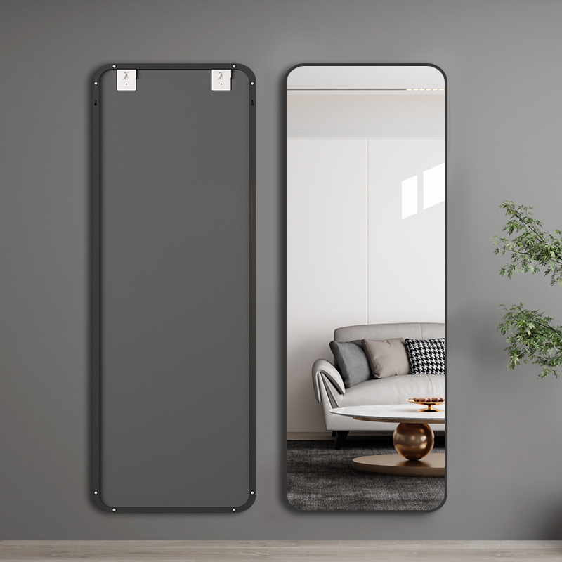 全身镜免打孔挂墙镜子贴墙自粘家用可悬挂穿衣镜贴在墙上的试衣镜