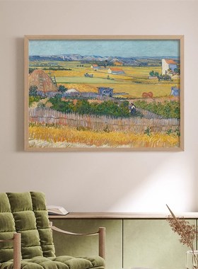 梵高莫奈装饰画世界名画覆古彷油画风景花卉高级感卧室客厅摆挂画