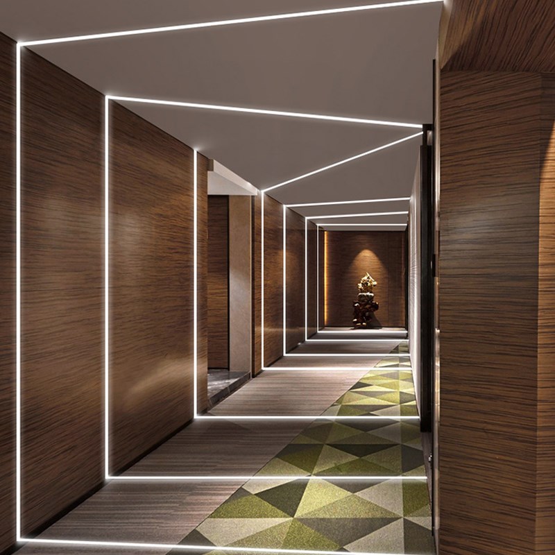 led铝合金线条灯嵌入式灯槽线形灯 客厅吊顶灯带明装铝槽线性灯条