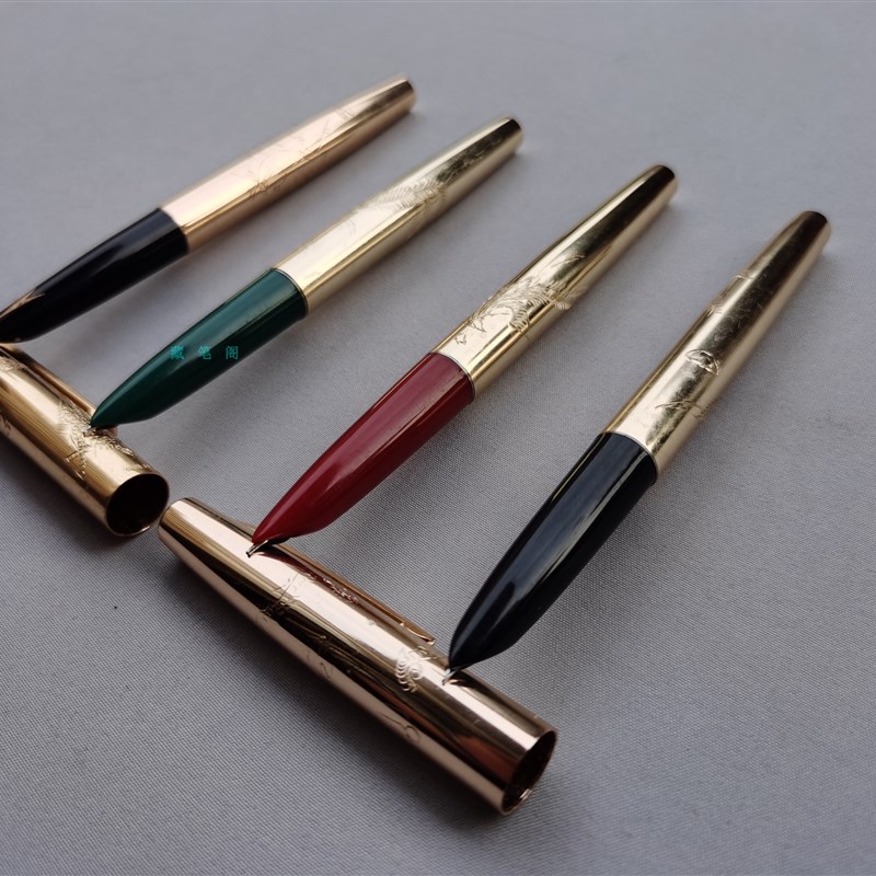 库存金星703钢笔 铝质笔杆 龙凤雕刻 练字收藏 赠送配件笔尖一枚