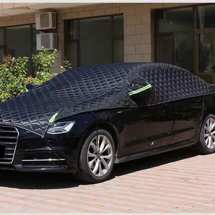 8Y汽车遮阳罩Z半罩车雪防霜防晒隔衣热防ZIF雨遮阳挡半身车套加厚