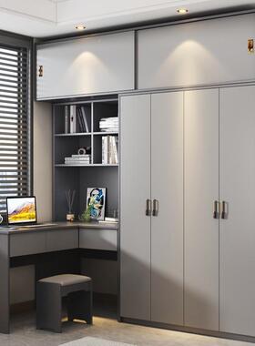 拐角USC书桌柜带衣柜家用角实电木卧室简约代衣柜现转脑桌组合一