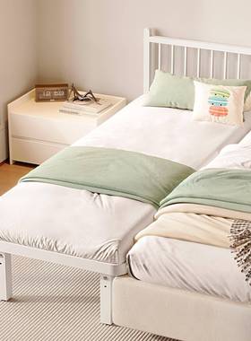 铁艺人架架简约加厚铁排骨架悬浮床卧床室床加宽大单人可睡000000