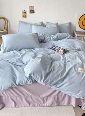 洗棉四件套四季通被套夏季学生宿舍床12659人三件单套床上用水品