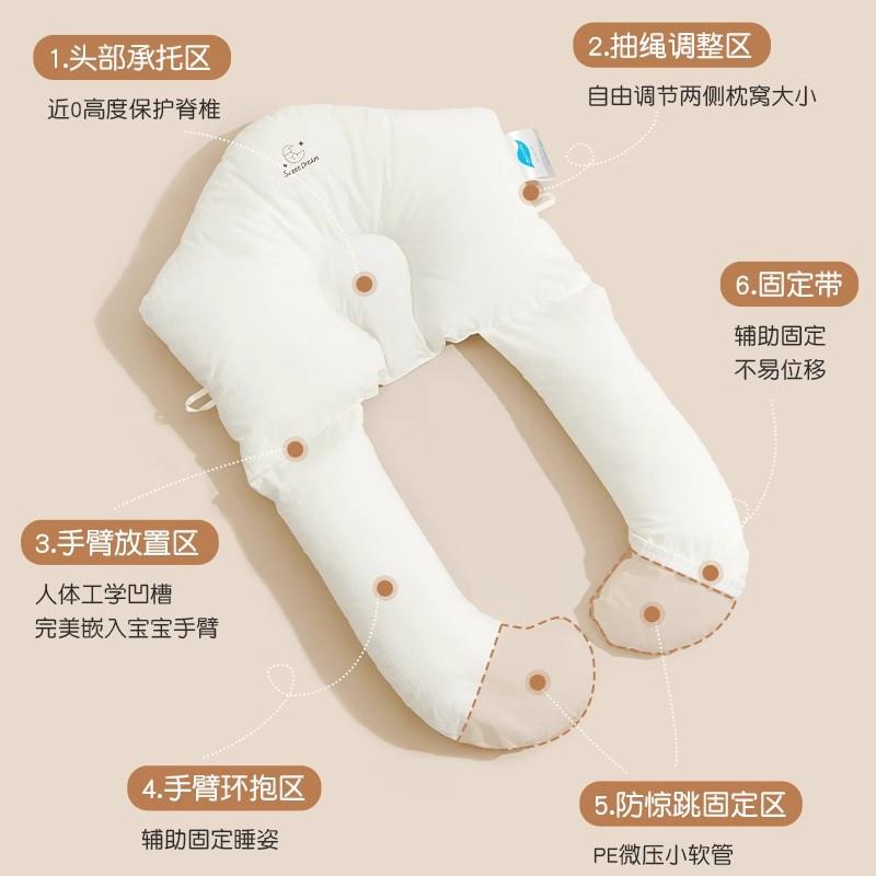 婴儿安抚枕头防惊跳0-12个月生儿型定枕防偏宝宝睡觉头哄睡抱MMHB