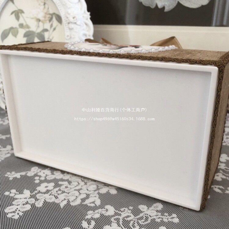韩式复古意大利绒纸巾盒法式欧式雪尼尔手工珍珠蝴蝶结抽纸盒