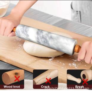 大理石擀面杖大重号型面粉压平滚收轮带厨木柄和纳木架高档220房